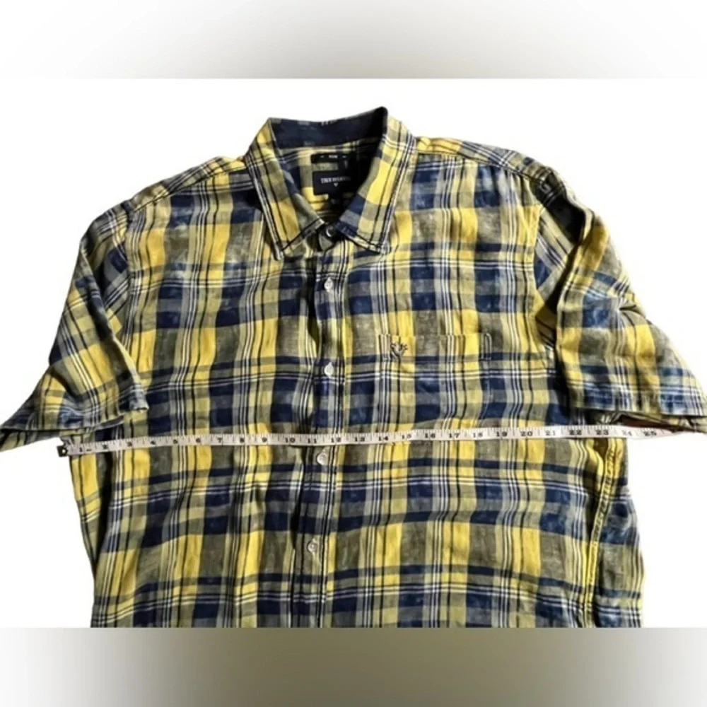 True Religion XL mens slim‎ short sleeve button down shirt
